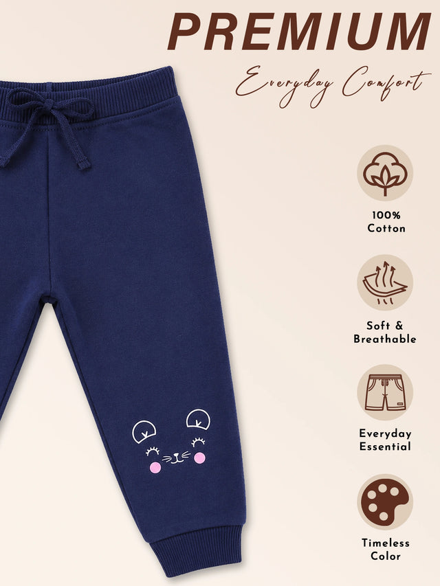 Baby Girls Cotton Track Pant for Everyday Comfort, Lounge Wear, Easy Movement and Casual Wardrobe Essentials - Pack of 1