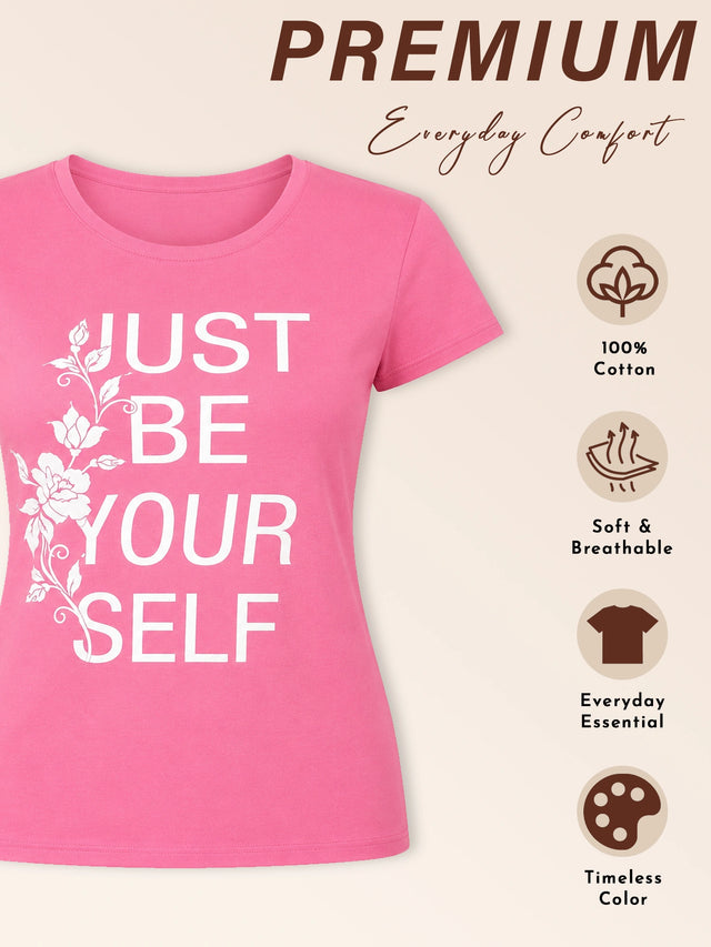 Women T-Shirt Round Neck Half Sleeves with Clean Casual Styling for Everyday Wear and Layering Comfort
