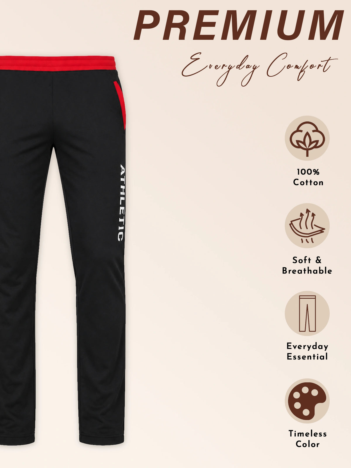 Men Cotton Track Pant with Side Pockets for Comfortable Lounge Wear, Casual Wear and Easy Everyday Movement - Pack of 1