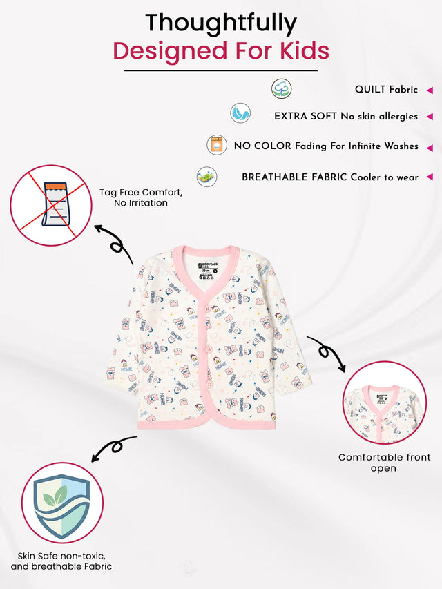 Baby Printed Front Open Top for Easy Dressing, Comfortable Daily Wear and Regular Baby Wardrobe Use - Pack of 3