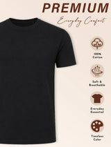 Men 100% Cotton Round Neck T-Shirt with Half Sleeves, Soft Regular Fit Comfort and Everyday Casual Wear