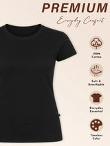 Women Solid T-Shirt Round Neck Half Sleeves with Casual Styling for Everyday Wear and Easy Layering Comfort