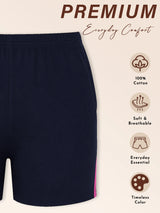 Women 100% Cotton Shorts with Side Pockets, Casual Regular Fit and Comfortable Everyday Styling Essentials