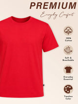 Men 100% Cotton Round Neck T-Shirt with Half Sleeves, Soft Regular Fit Comfort and Everyday Casual Wear