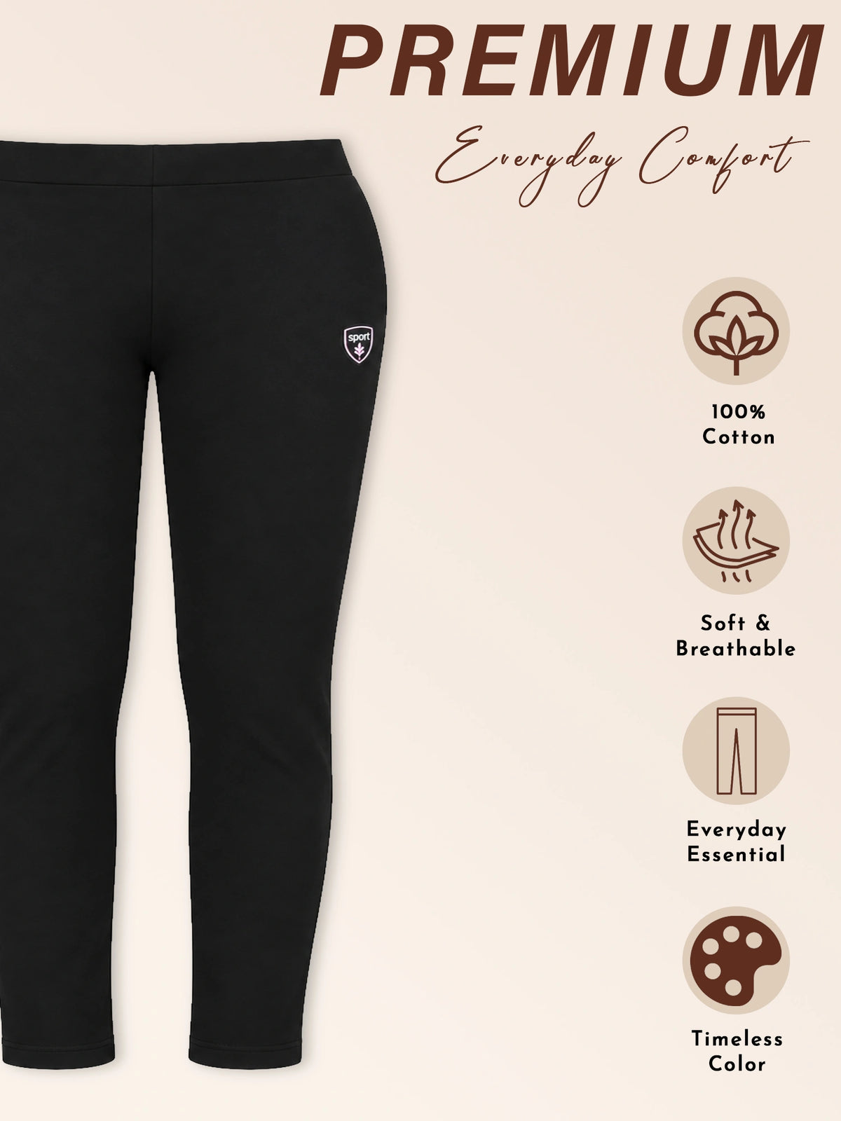 Women Fleece Solid Track Pant Joggers for Gym, Workout, Active Wear, Lounge Comfort and Easy Movement