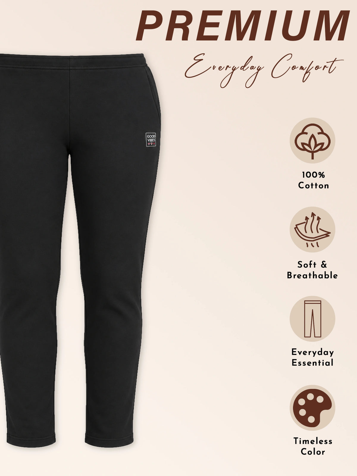 Women Fleece Track Pant with Solid Sports Jogger Styling for Workout, Gym, Active Wear and Lounge Comfort