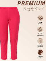 Women 100% Cotton Track Pant with Side Pockets and Solid Sports Jogger Styling for Workout, Gym and Active Wear