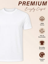 Men 100% Cotton Round Neck T-Shirt with Half Sleeves, Soft Regular Fit Comfort and Everyday Casual Wear
