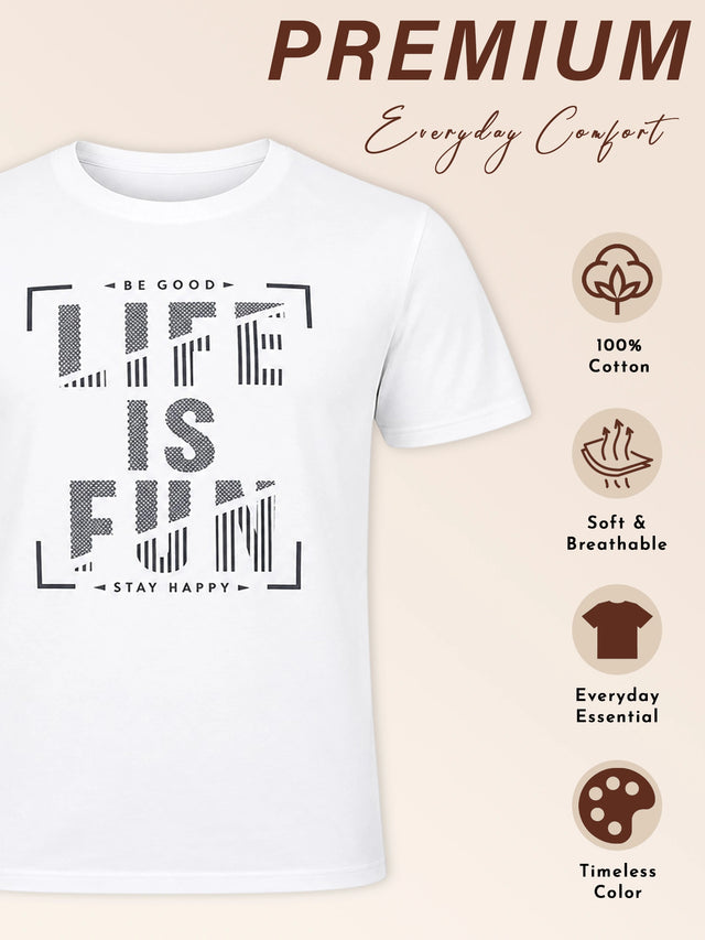 Men T-Shirt Round Neck Half Sleeves with Clean Everyday Styling for Casual Wear and Wardrobe Basics Essentials