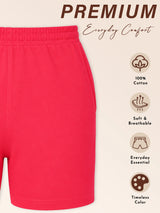 Women 100% Cotton Shorts with Side Pockets, Casual Regular Fit and Comfortable Everyday Styling Essentials