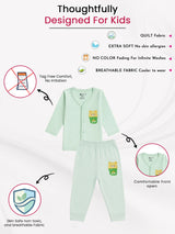 Baby Cotton Rich Front Open Full Sleeves Pajami Suit for Sleepwear Comfort, Easy Dressing and Regular Nightwear