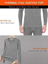 Men Thermal Top with Round Neck and Full Sleeves for Winter Wear, Warm Base Layer Comfort and Regular Use