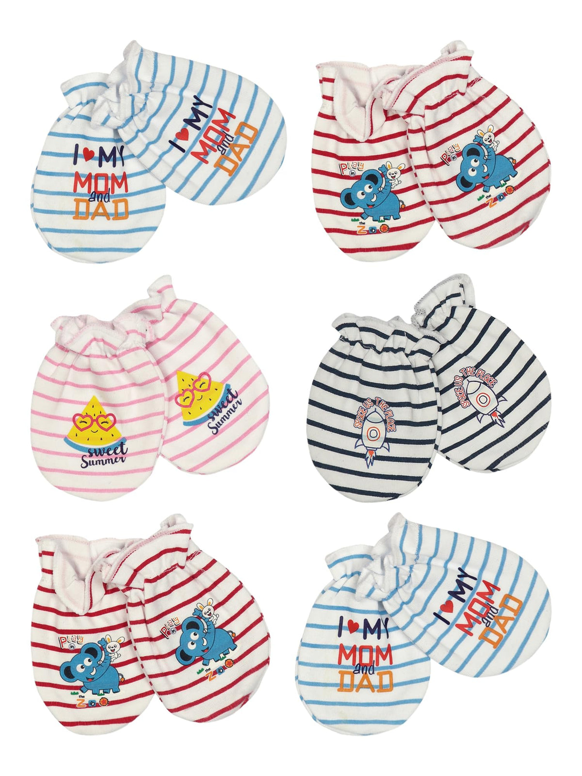 Baby Mittens Pack of 6 - Off White - F