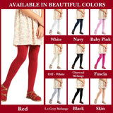Girls' Non Terry Stretch Tights - Red - 6