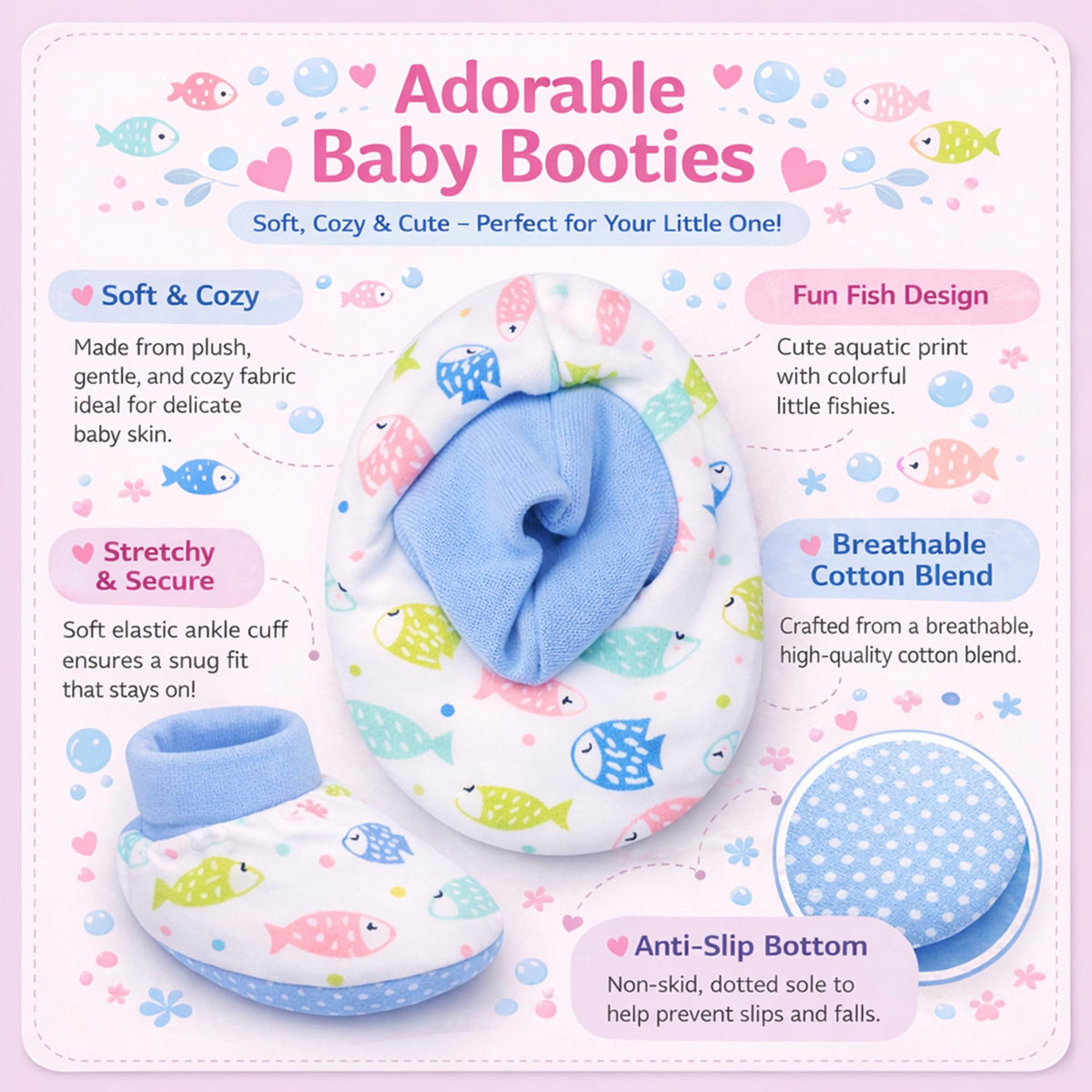 Girls Booties Pack of 6 - Color12 - F