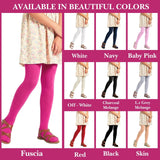 Girls' Non Terry Stretch Tights - Fuchsia - 6