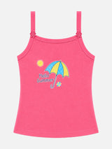 Girls Printed 100% Cotton Vest with Dori Neck, Sleeveless Design and Everyday Innerwear Comfort - Pack of 4