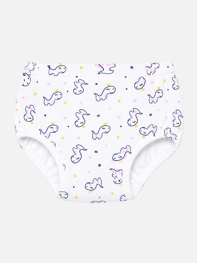 Baby Girls 100% Cotton Panty with Inner Elastic, Soft Breathable Fabric and Everyday Innerwear Comfort - Pack of 3
