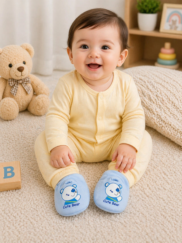 Baby Booties for Regular Baby Care, Gentle Foot Coverage and Everyday Wardrobe Essentials - Pack of 3