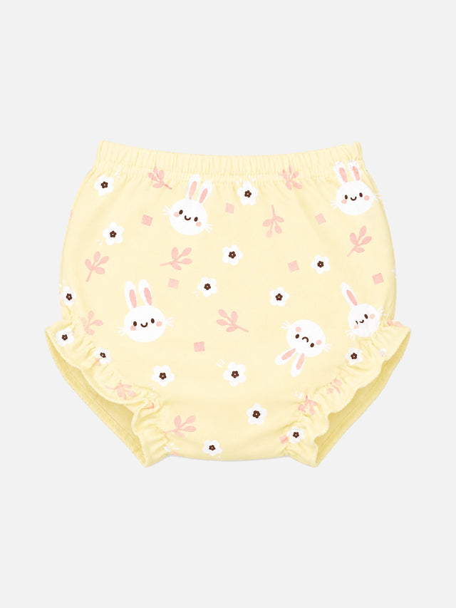Baby Girls 100% Cotton Panty for Soft Breathable Everyday Innerwear Comfort and Regular Use - Pack of 3