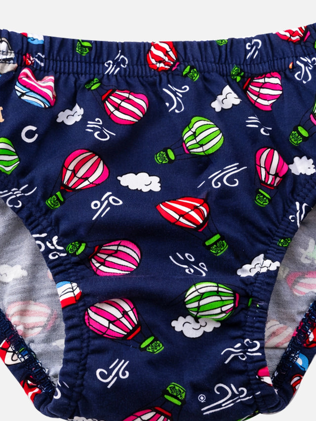 Boys 100% Cotton Innerwear Brief Inner Elastic for Everyday Innerwear Comfort, Secure Fit and Regular Use - Pack of 3