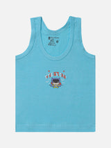 Unisex Baby 100% Cotton Sleeveless Vest with Round Neck, Cute Prints and Breathable Innerwear Comfort - Pack of 3