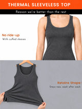 Women 100% Cotton Sleeveless Thermal Top with Round Neck, High Warmth Comfort and Winter Innerwear Essential