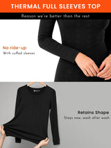 Women Round Neck Full Sleeves Thermal Top with Thin Fabric and High Warmth for Optimum Heat in Cold Weather
