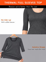 Women 100% Cotton Thermal Top with Warm Innerwear Comfort, Essential Winter Wear and Regular Fit Styling