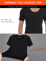 Men Round Neck Half Sleeves Thermal Top for Winter Base Layering, Cold-Weather Comfort and Everyday Warm Innerwear Essentials