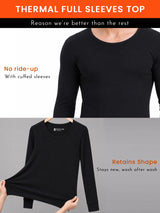Men Crew Neck Thermal Top with Full Sleeves for Winter Base Layering, Cold-Weather Comfort and Everyday Innerwear - Pack of 1