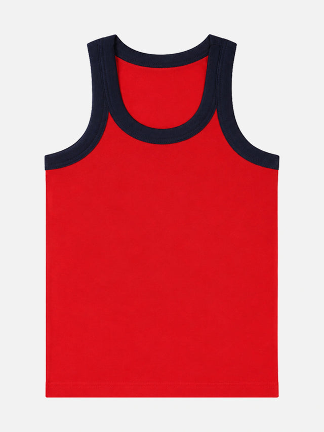 Boys Cotton Rib Round Neck Sleeveless Innerwear Vest for Everyday Comfort and Regular Use - Pack of 4