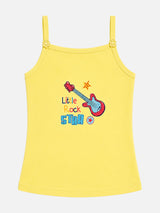 Girls 100% Cotton Printed Vest with Dori Neck and Sleeveless Regular Fit for Innerwear Comfort - Pack of 4