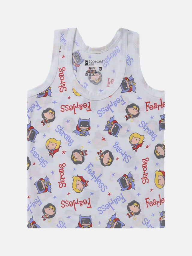 Unisex Baby 100% Cotton Sleeveless Vest with Round Neck, Cute Prints and Breathable Innerwear Comfort - Pack of 3