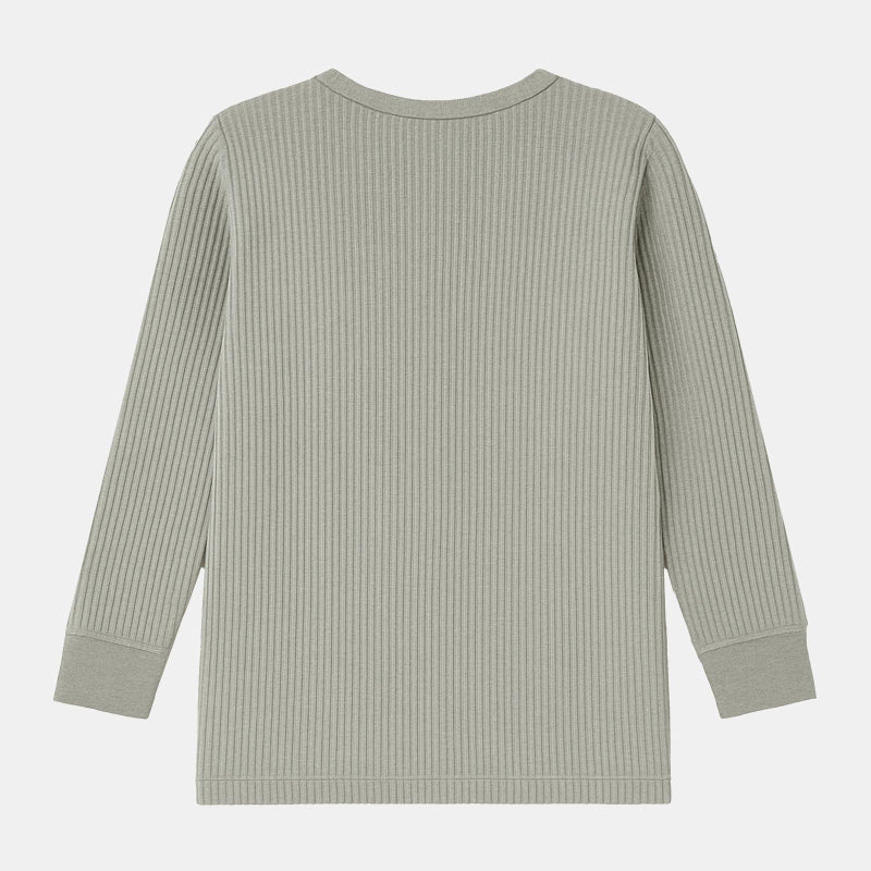 Quilt Antibacterial Unisex Thermal Tops Round Neck Full Sleeves Pack Of 2