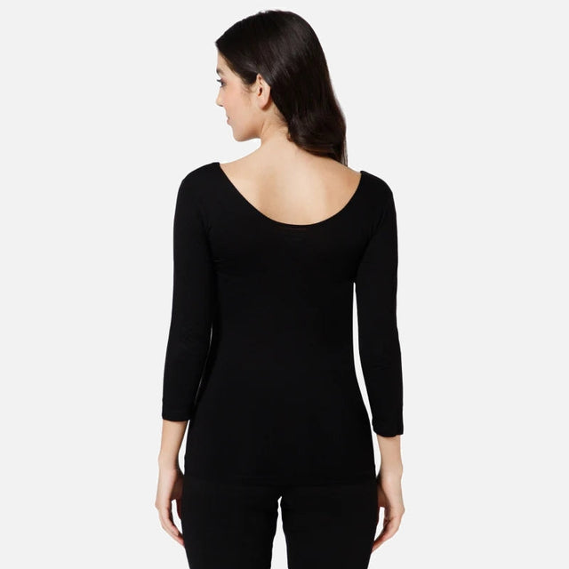 Women Slim Fit Thermal Top Round Neck Full Sleeves - Bodycare