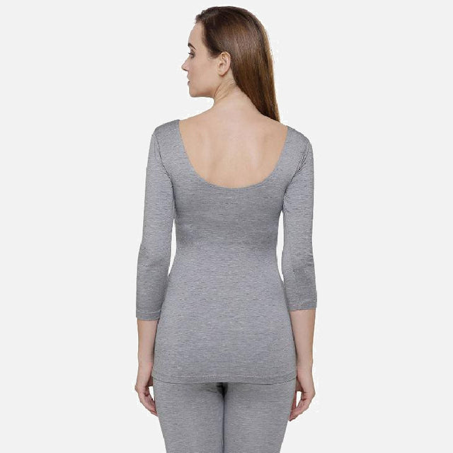 Women Slim Fit Thermal Top Round Neck Full Sleeves - Bodycare