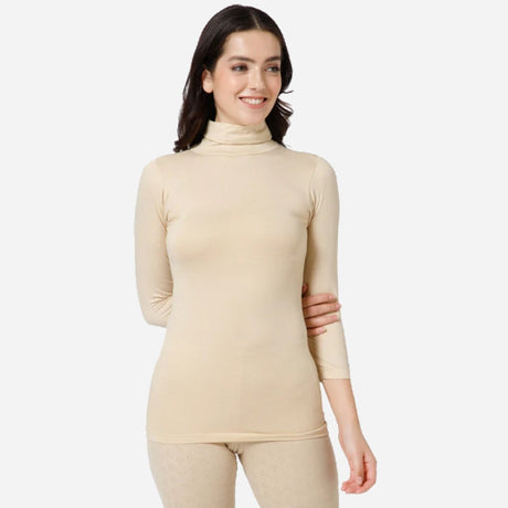 Ayaki Bodycare Thermals Women Miyabi Top High Neck Full Sleeves Solid