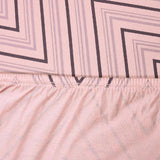 King Size Cotton Bedsheet Chevron Salmon Pink