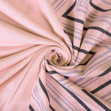 King Size Cotton Bedsheet Chevron Salmon Pink