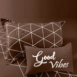 Bodycomfy 100% Cotton Hosiery King Size Fitted Bedsheet – Geometrical Panel Print