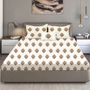 King Size Cotton Fitted Bedsheet Block Floral - Bodycare