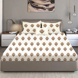 King Size Cotton Fitted Bedsheet Block Floral - Bodycare