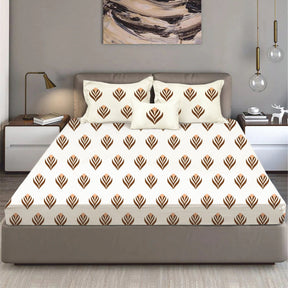 King Size Cotton Fitted Bedsheet Block Floral - Bodycare