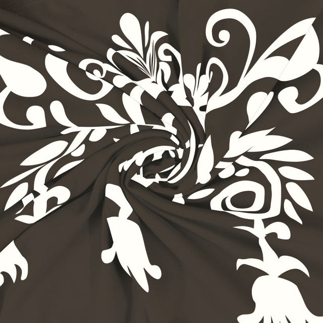 King Size Cotton Bedsheet Brown Ornamental Print - Bodycare