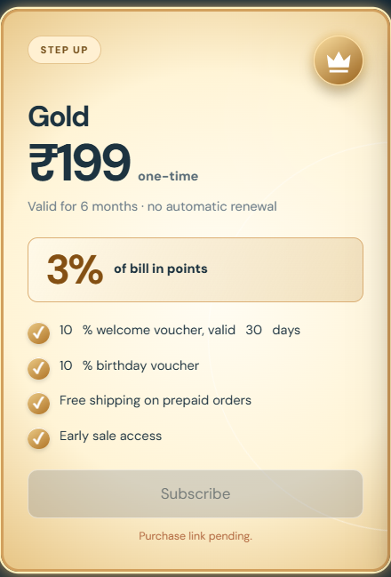 The Bodycare Club Gold Membership