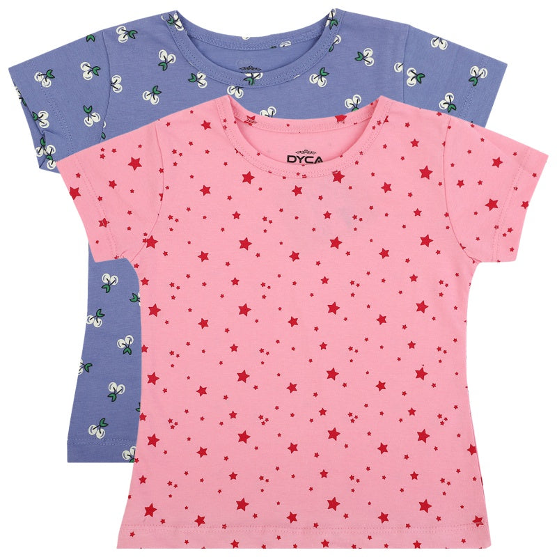 DYCA Girls Tshirt Round Neck Half Sleeves Pack Of 2