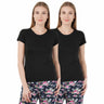Women Cotton T-Shirt Round Neck Half Sleeves Pack of 2 - Bodycare
