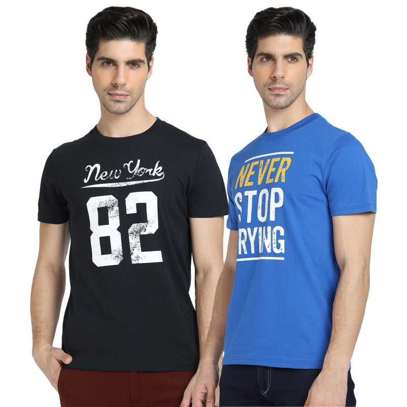 DYCA Men Tshirt Round Neck Half Sleeves Solid Pack Of 2