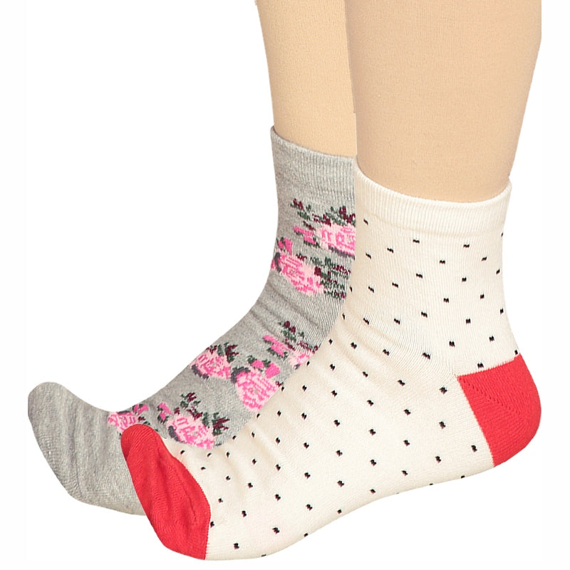 Bodycare Womens Mid Calf Printed Socks Pack Of 2